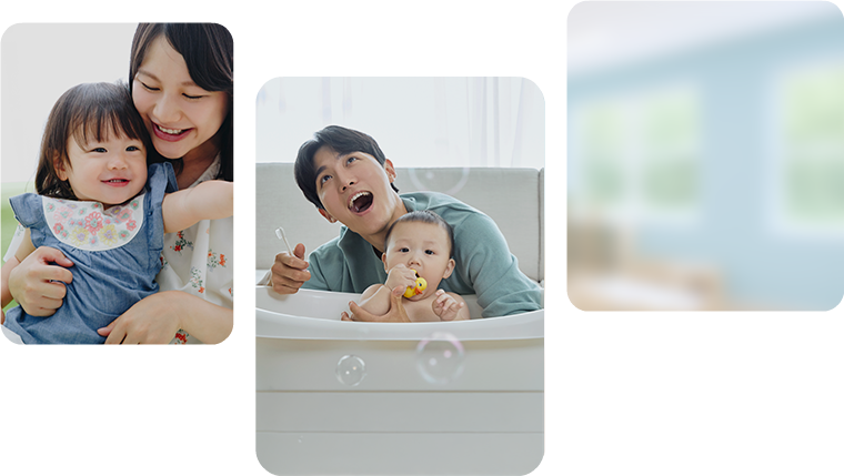 영유아가 부모 또는 교사와 함께 있는 이미지